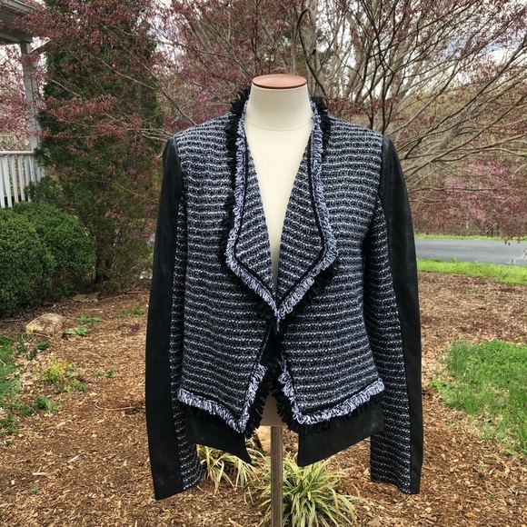 St John Open Front Knit Blazer Tweed Jacket - Picture 1 of 7